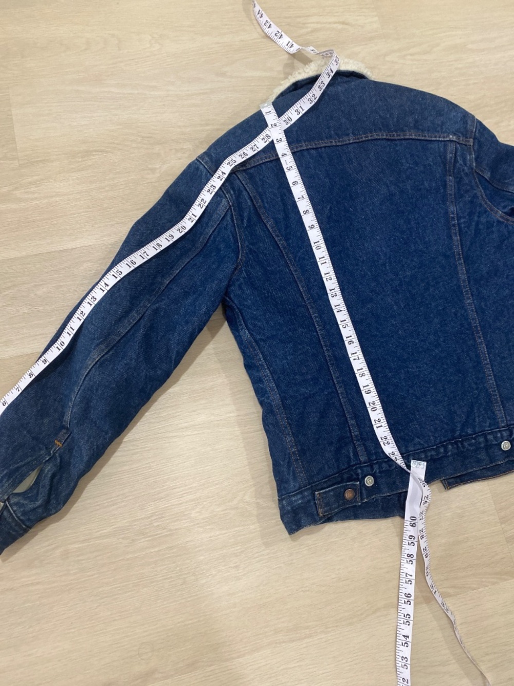 Vintage Levi's Sherpa Denim Trucker Jacket Size 36 Small Blue Fleece Lined - Picture 6 of 6